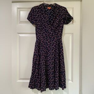 Modcloth‎ Womens Red Black Floral Faux Wrap
A Line V Neck Midi Dress Size XS